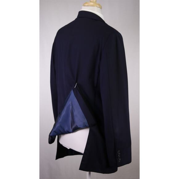 Hickey Freeman Navy Blue Subtle Windowpane 2-Btn Wool Suit Milburn 44L - Picture 7 of 10